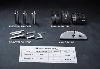 Press brake tooling and bend verification kit